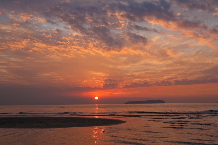 有明浜の夕景　画像
