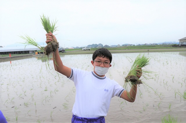 大野原中学校田植え