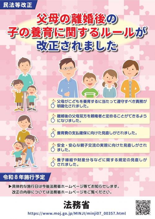 民法等の一部改正法（父母の離婚後の子の養育に関する見直し）