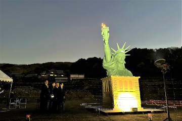 五郷棚田ライトアップのようす