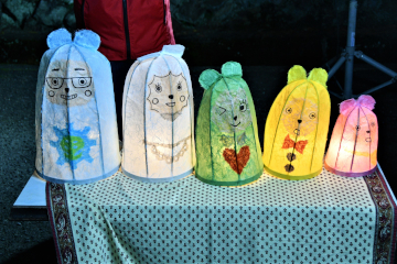 五郷棚田ライトアップのようす