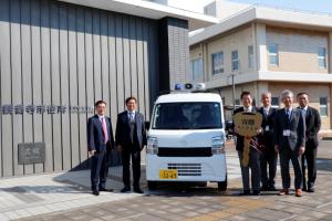 株式会社久保電機が青色防犯パトロール車両を寄贈